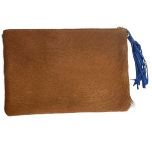 LJC Designs Pony Hair Envelope Clutch Haircalf Leather Tassel Boho Western Bag